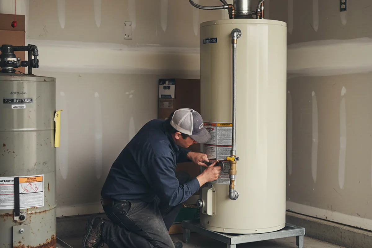 Water heater and shutoff valve replacement in Kathleen